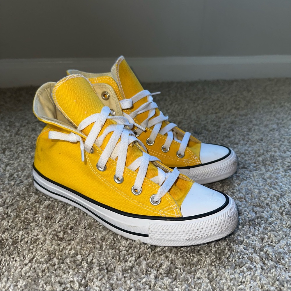 Yellow Converse Chuck Taylor All Star high-top sneakers